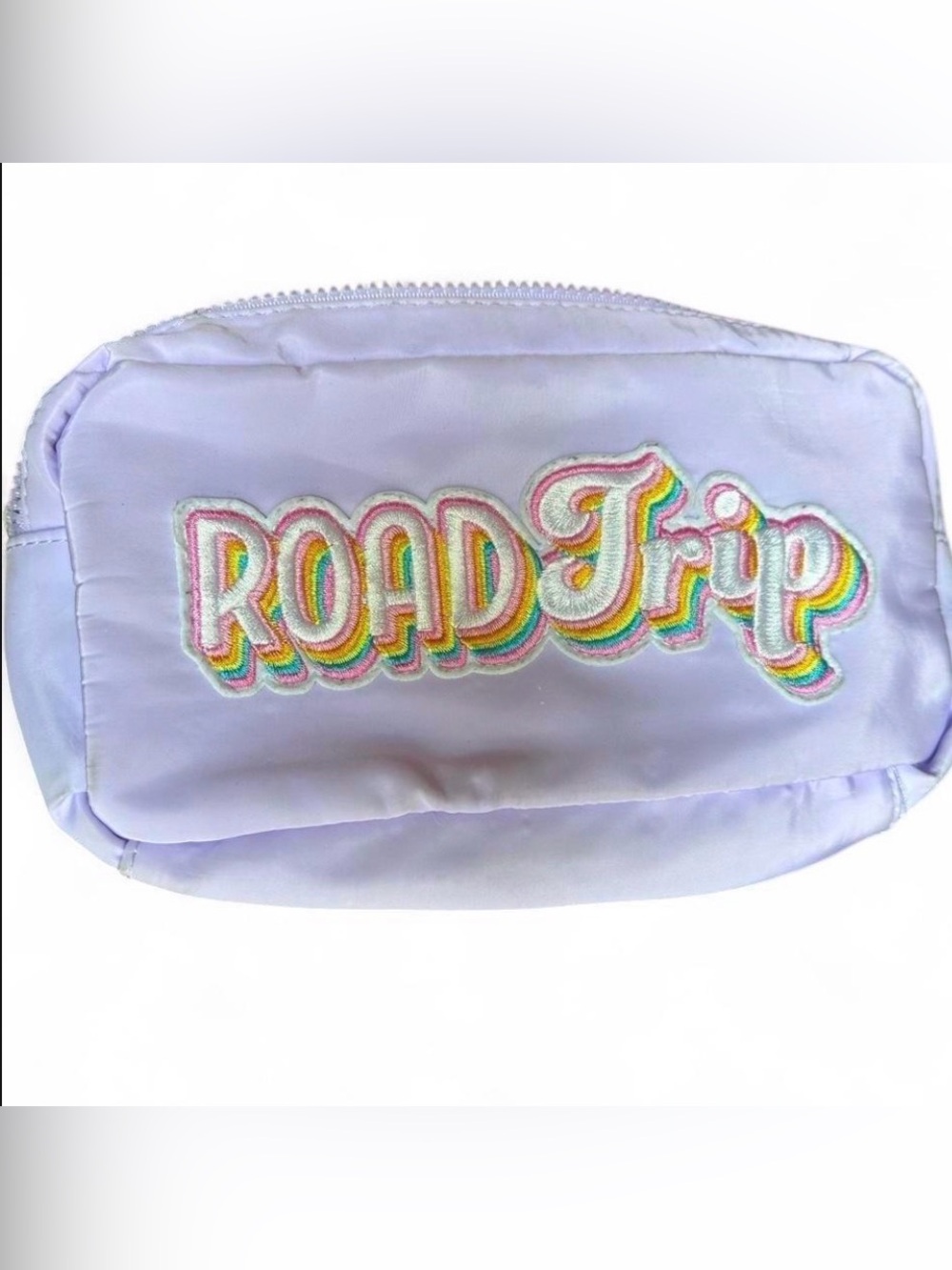 Lavender Road Trip Embroidered Travel Makeup Cosmetic Bag